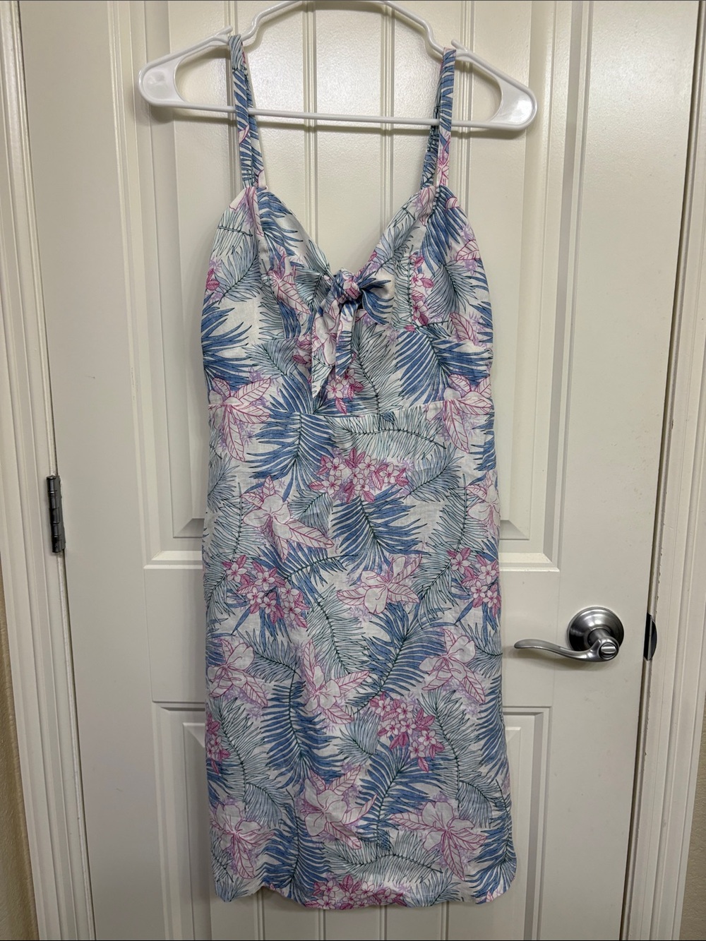 NWT Tommy Bahama Linen Tropical Floral Slip Dress in Blue & Pink